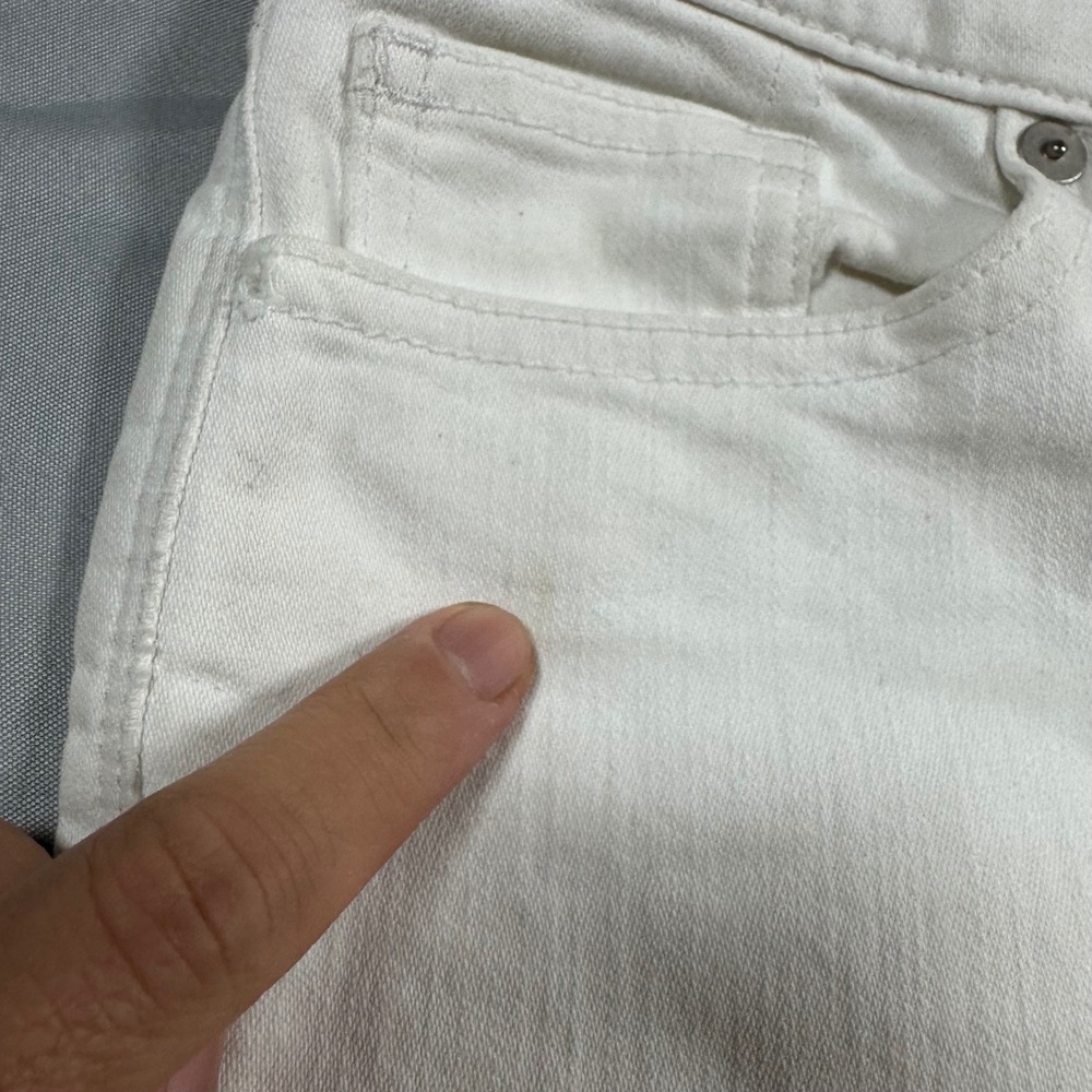 Madewell High Riser Skinny Jeans White Straight Leg Denim Women's 25 Boho - Picture 12 of 12